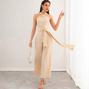 Sexy Backless Jumpsuit Trousers Women Clothing Straight Jumpsuit