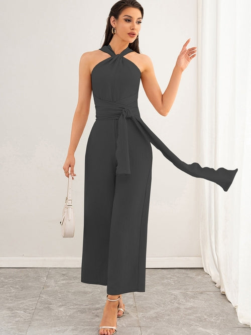 Sexy Backless Jumpsuit Trousers Women Clothing Straight Jumpsuit