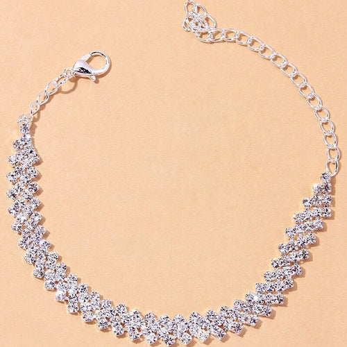 Beach Accessories Crystal Anklet for Women Gold/Silver
