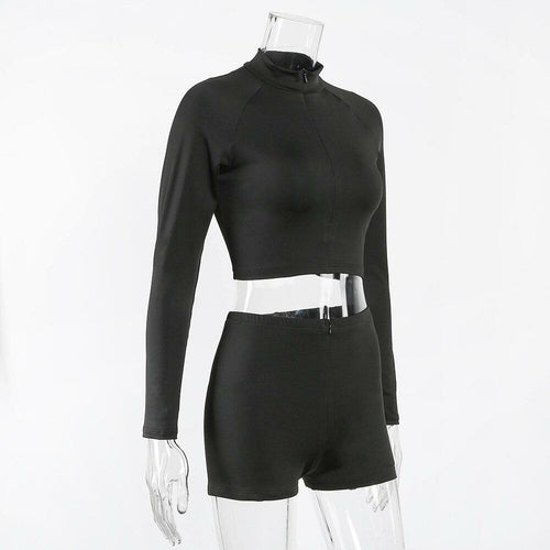 Seamless Black Yoga Set Women Gym Clothes Fashion Long Sleeve Zipper