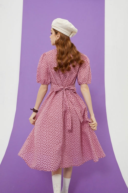 Love Print Casual Midi Holiday Dresses Women,Summer Vintage Short