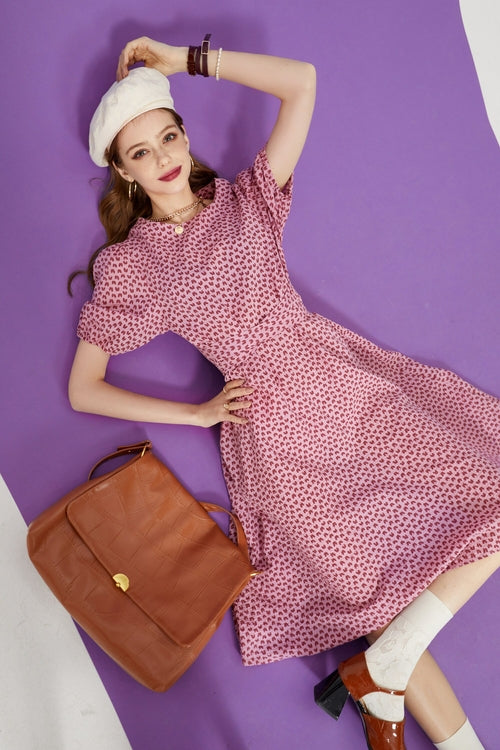 Love Print Casual Midi Holiday Dresses Women,Summer Vintage Short